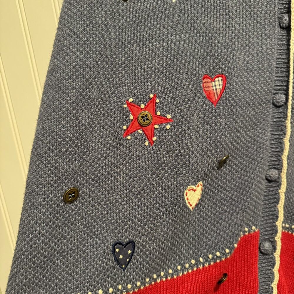 Koret Americana Patriotic 4th July Cardigan Sweater Short Sleeves Size 3X - Picture 3 of 7